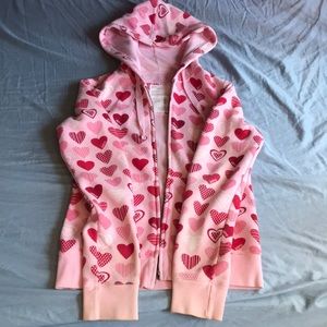 Aeropostale pink hearts zip up